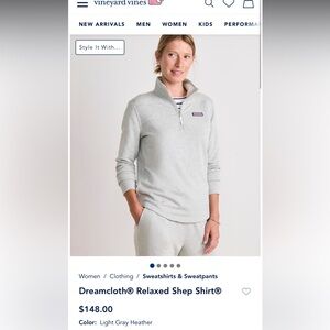 Vineyard Vines Light Gray Quarter-Zip Pullover